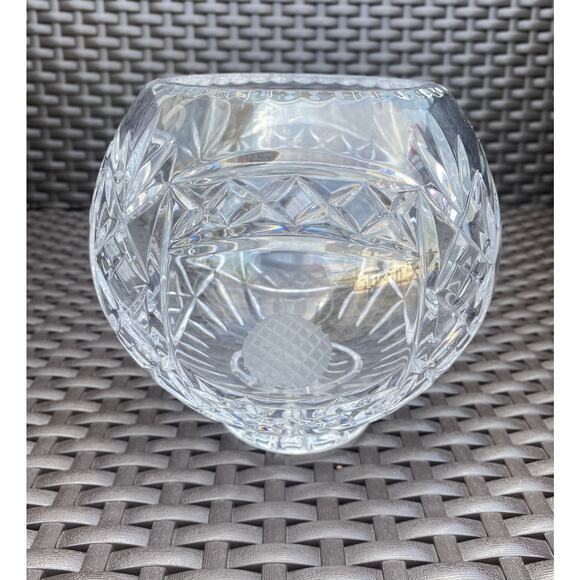 Rovellie Swiss Crystal Company Lead Crystal Bowl With Golf Motif 6" Tall - Picture 3 of 8